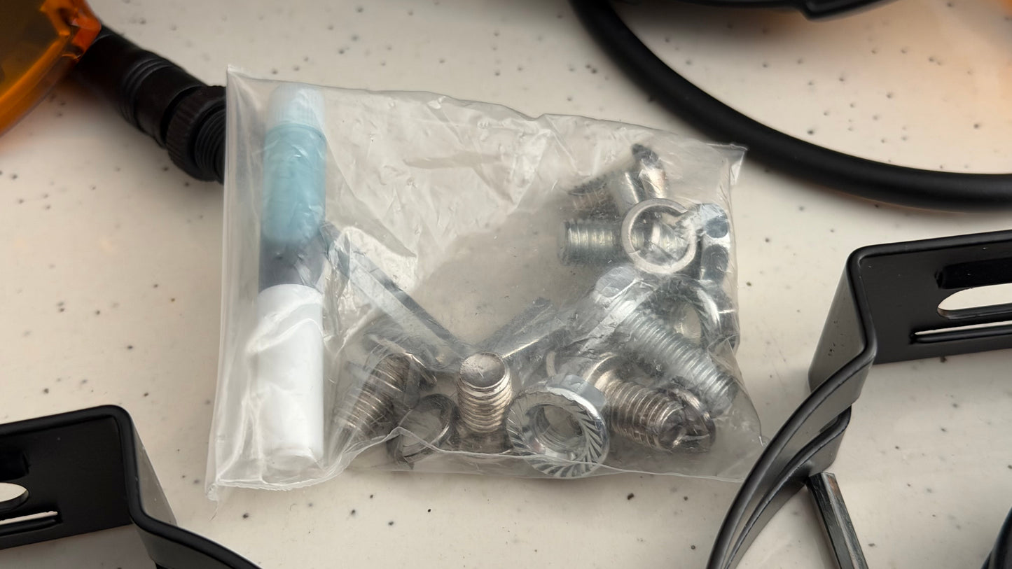 Moto Genius VK 70 Pro Fog Lights – 90W LED with DRL, Wiring Harness, Mounts & Yellow Solid Covers | Ultra Bright Touring Lights