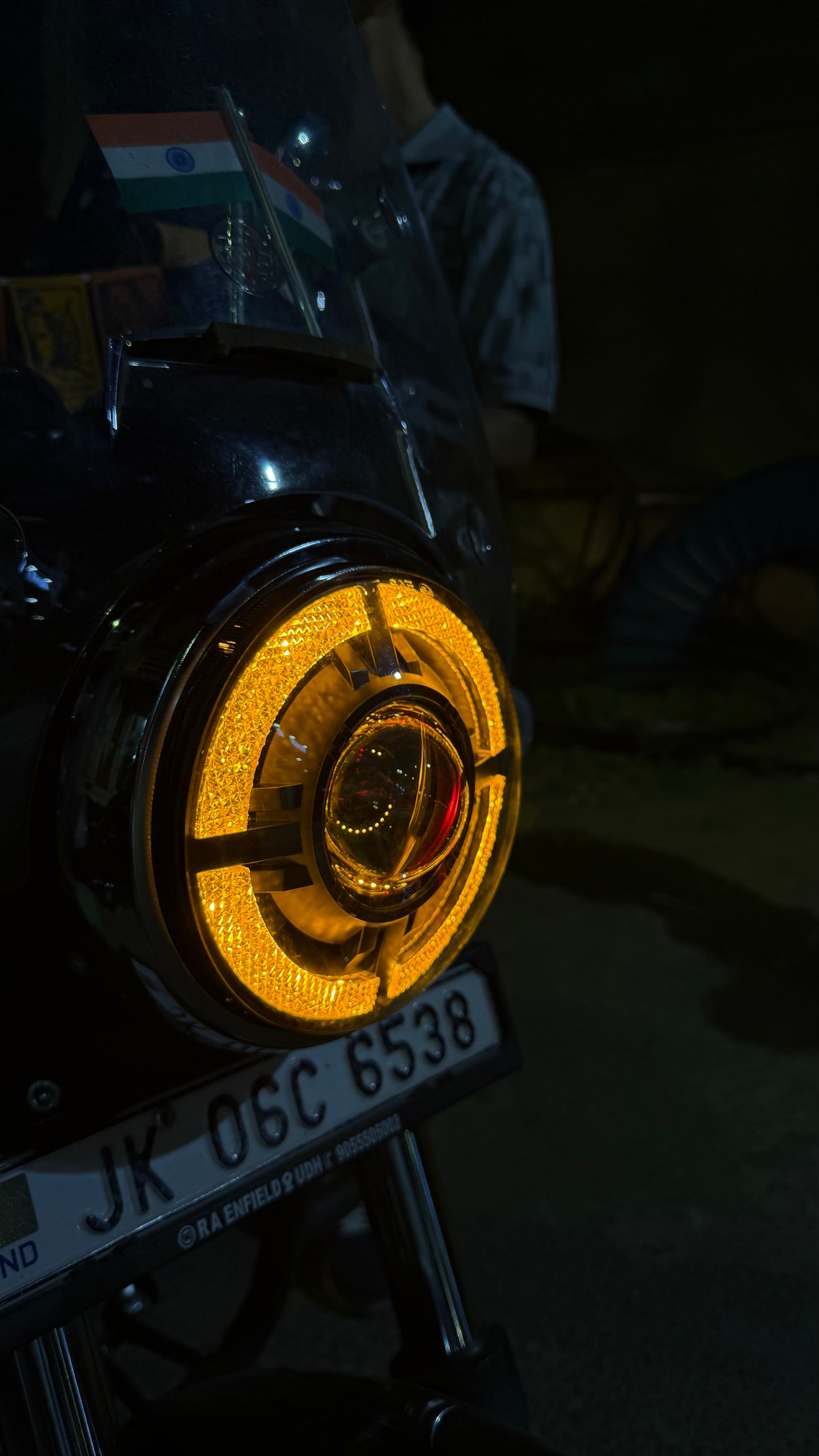 HJG Iron Sight Headlight for Motorcycles – Big Projector LED Headlight for All Bikes | Ultra Bright Touring Light