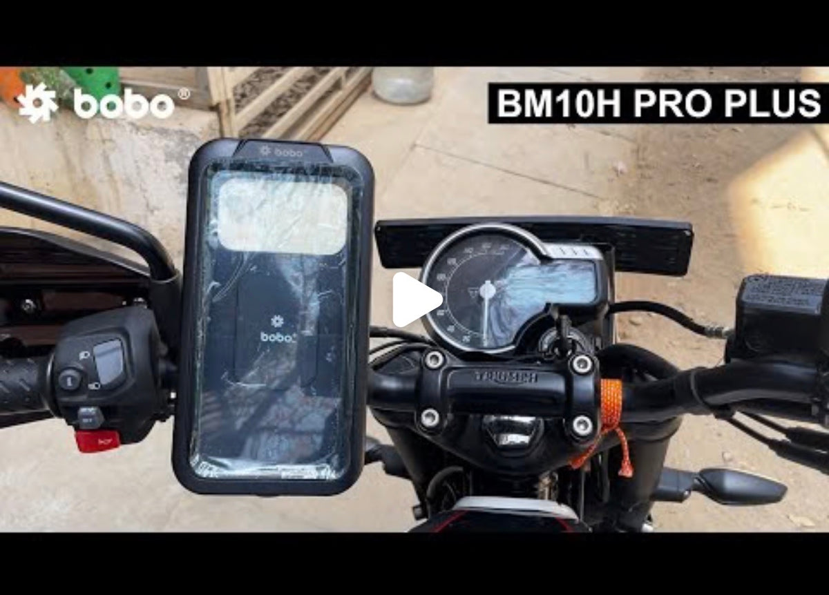 BOBO BM10H/M PRO PLUS Fully Waterproof Bike Phone Holder – Vibration Damper | 4–7” Smartphones | Handlebar & Scooter Mirror Mount