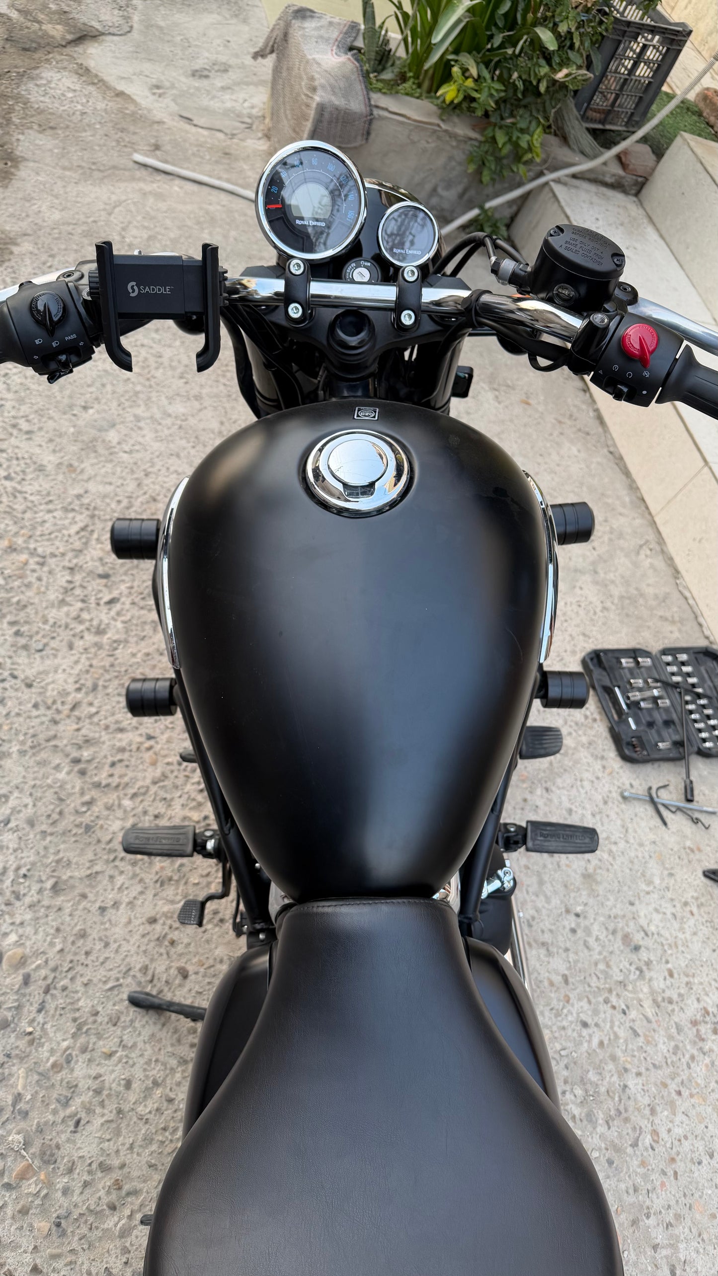 Crash Guard with Four Sliders for Royal Enfield Meteor 350 – Heavy-Duty Engine Protection