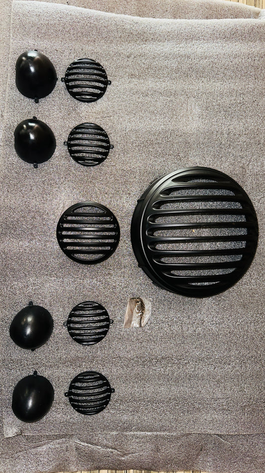 Meteor 350 Head Grill Aluminium 6 Pc Set – Protect Headlight, Tail Light & Indicators