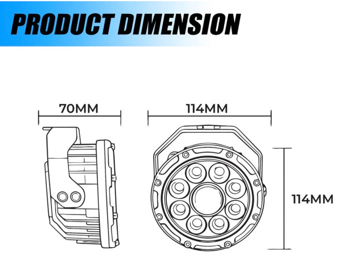Moto Genius VK90 170W Fog Lights with DRL & Yellow Covers – Most Powerful Auxiliary Lights for Motorcycles
