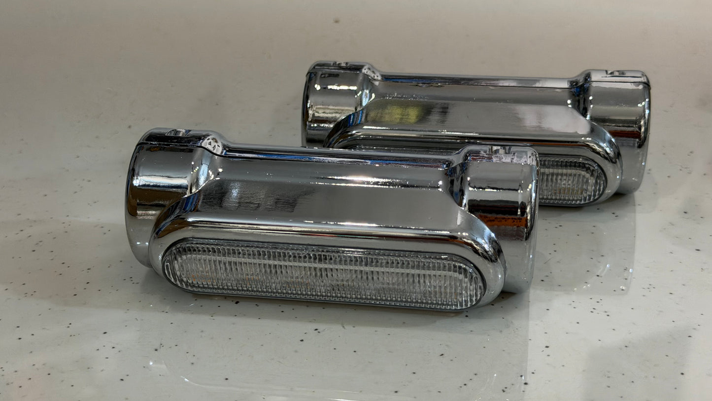 Engine Guard LED Light with Chrome Finish – White DRL, Yellow Fog Lights & Indicator Function for Bikes