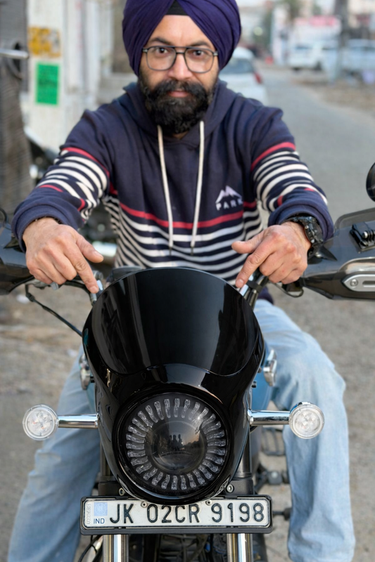 Harley-Style Windshield for Royal Enfield Meteor 350 & Hunter 350 – Premium Touring Windshield