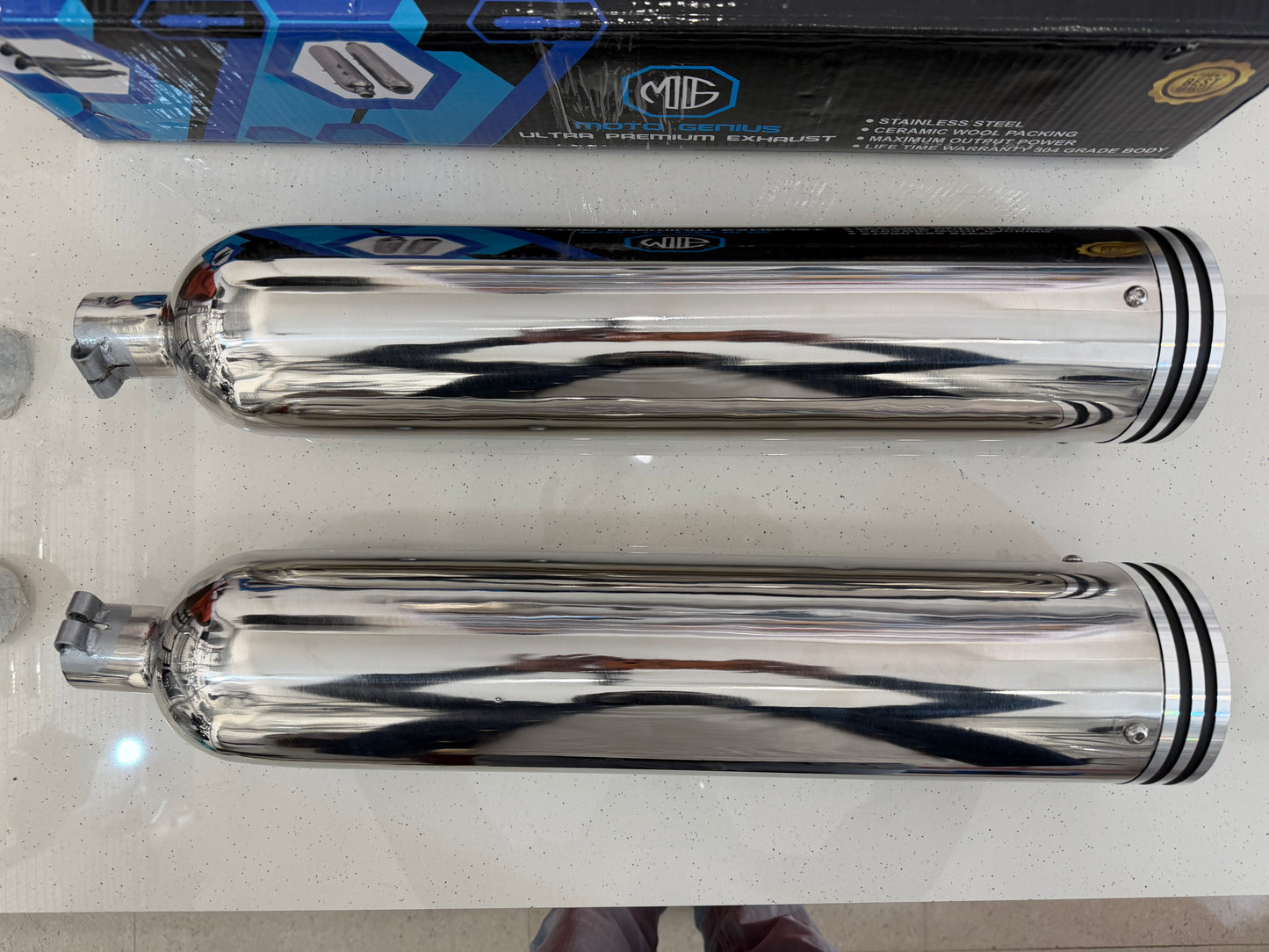 Raptor Stainless Steel Exhaust for Royal Enfield Super Meteor 650 – Deep Bass Sound | Premium Performance Exhaust