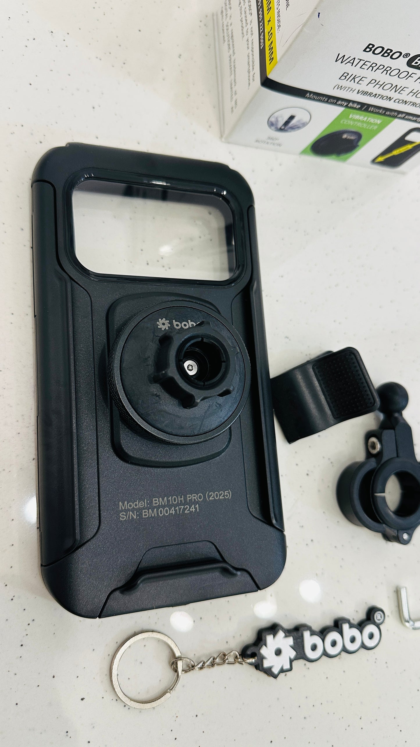 BOBO BM10H PRO Waterproof Bike Phone Holder – Handlebar Mount with Vibration Controller | 360° Rotation | Universal Fit