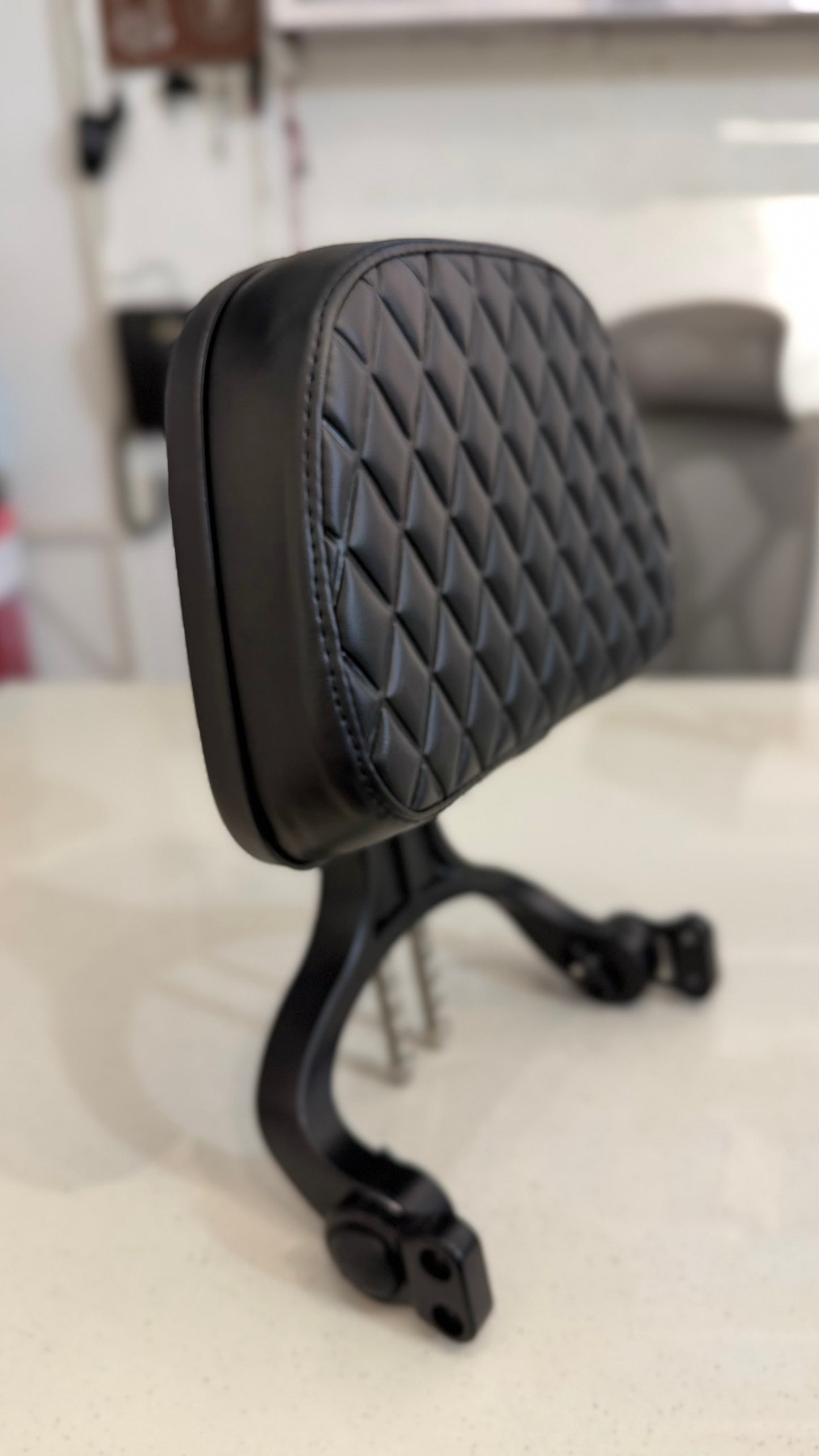 Universal Foldable Rider & Pillion Backrest for Motorcycles – CNC Aluminum Backrest with Premium Leather Cushion | Compatible with All Bikes