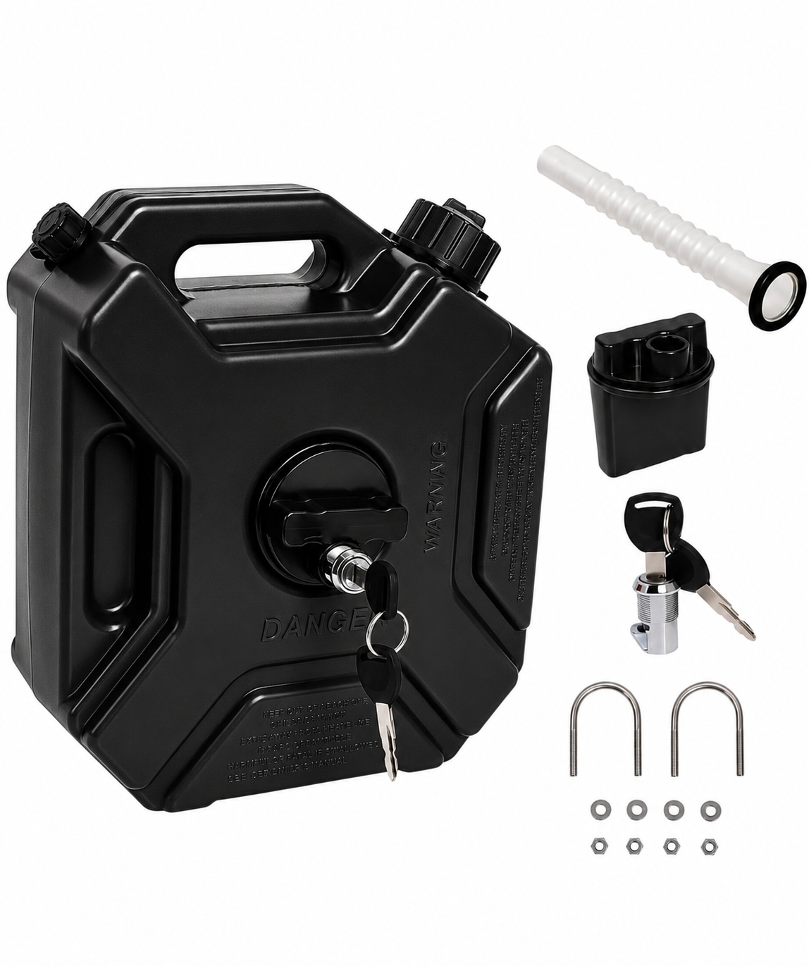 5 Litre Jerry Can for Petrol & Fuel Storage – Heavy Duty Fuel Can with Mount | Black & Red | Universal for Motorcycles & SUVs