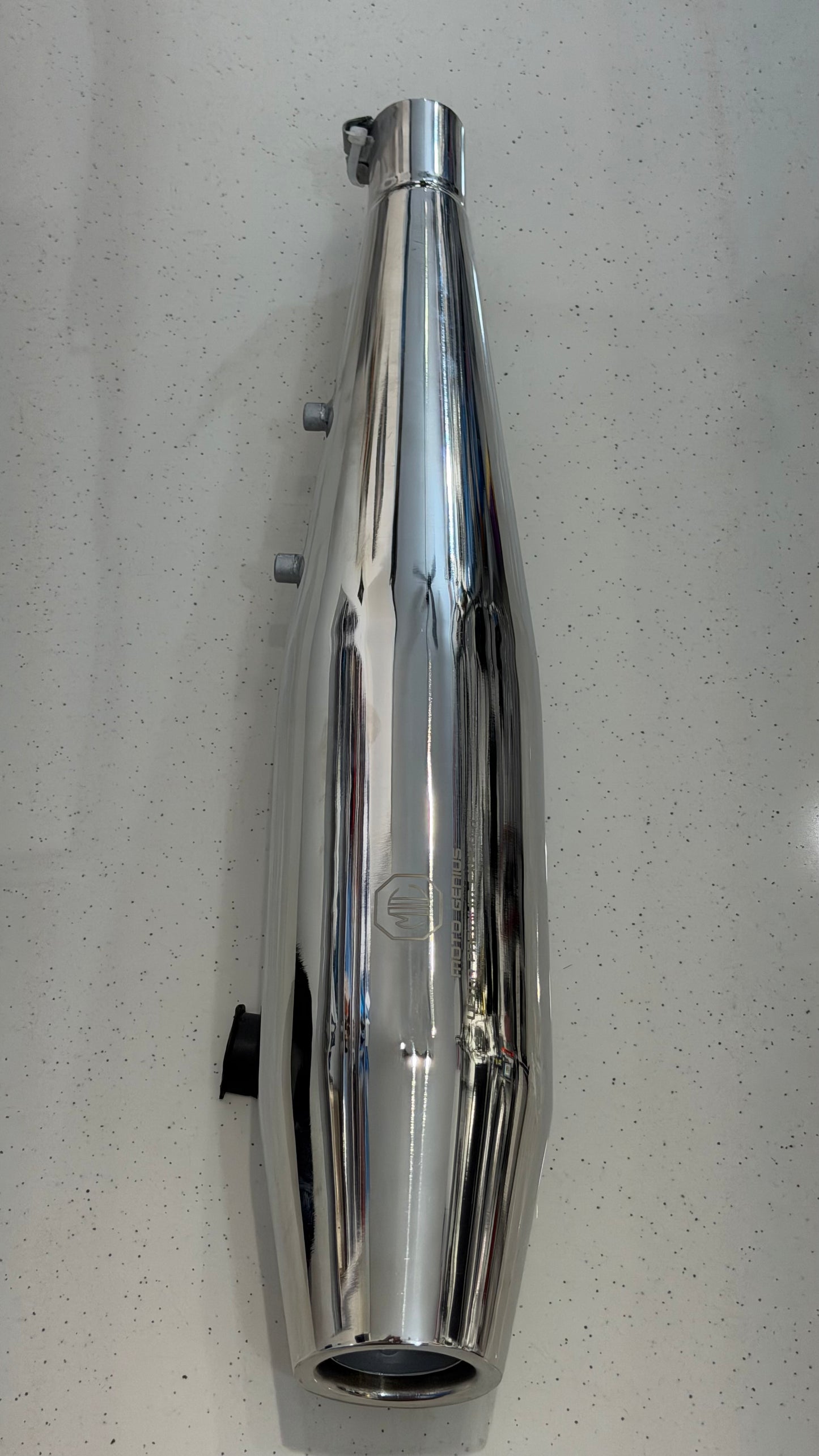 Moto Genius Venom Silencer with DB Killer – Deep Bass Exhaust | Black & Chrome Finish