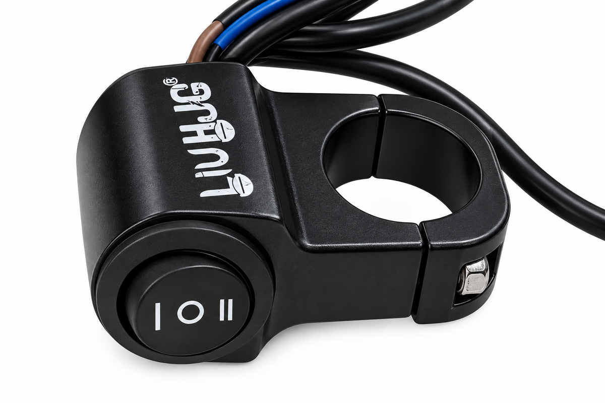 HJG 80W LED Fog Lights for Bikes – 40W Each | 3-Color Red Devil Eye, Yellow Low Beam & White High Beam | Relay, Heavy Mounts & Waterproof Switch