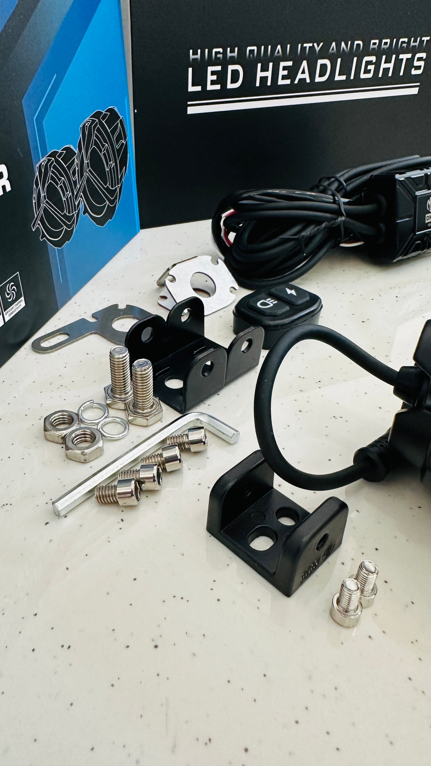 Moto Genius 60W Mercedes Fog Light – Ultra Bright LED with Wiring Harness & Wireless Switch | Premium Touring Light