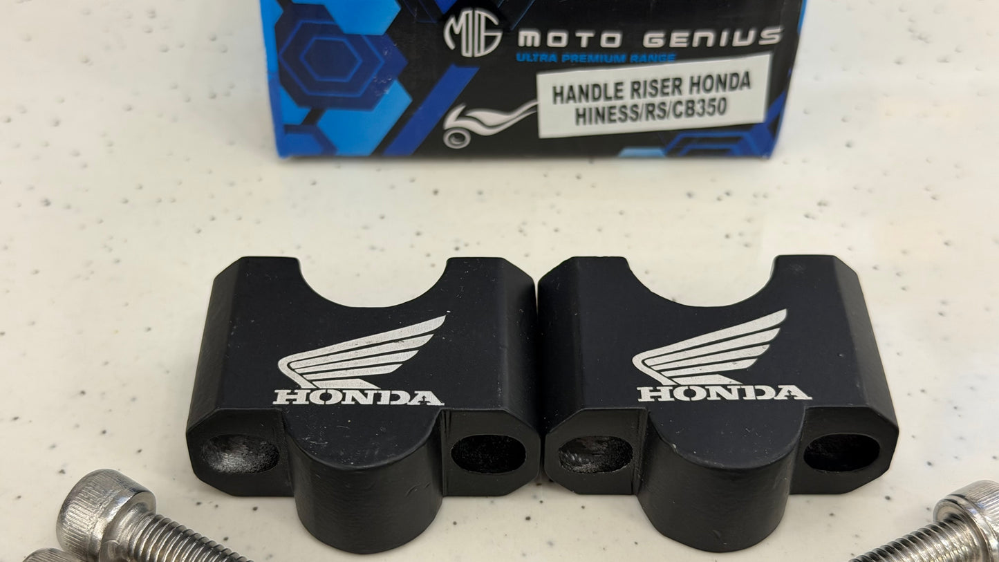 Moto Genius Heavy Duty Handlebar Riser for Honda H’ness CB350 & CB350RS – CNC Handle Bar Height Riser | Premium Touring Comfort Upgrade