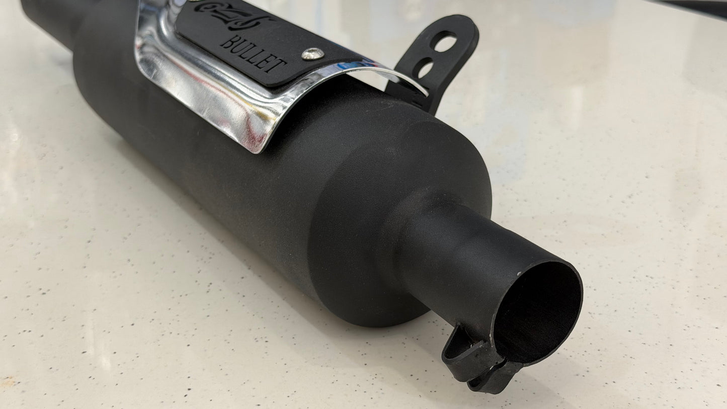 Silman Indori Silencer for Royal Enfield Meteor 350, Classic Reborn, New Standard & Goan Classic 350 – Deep Bass Exhaust | Black & Chrome