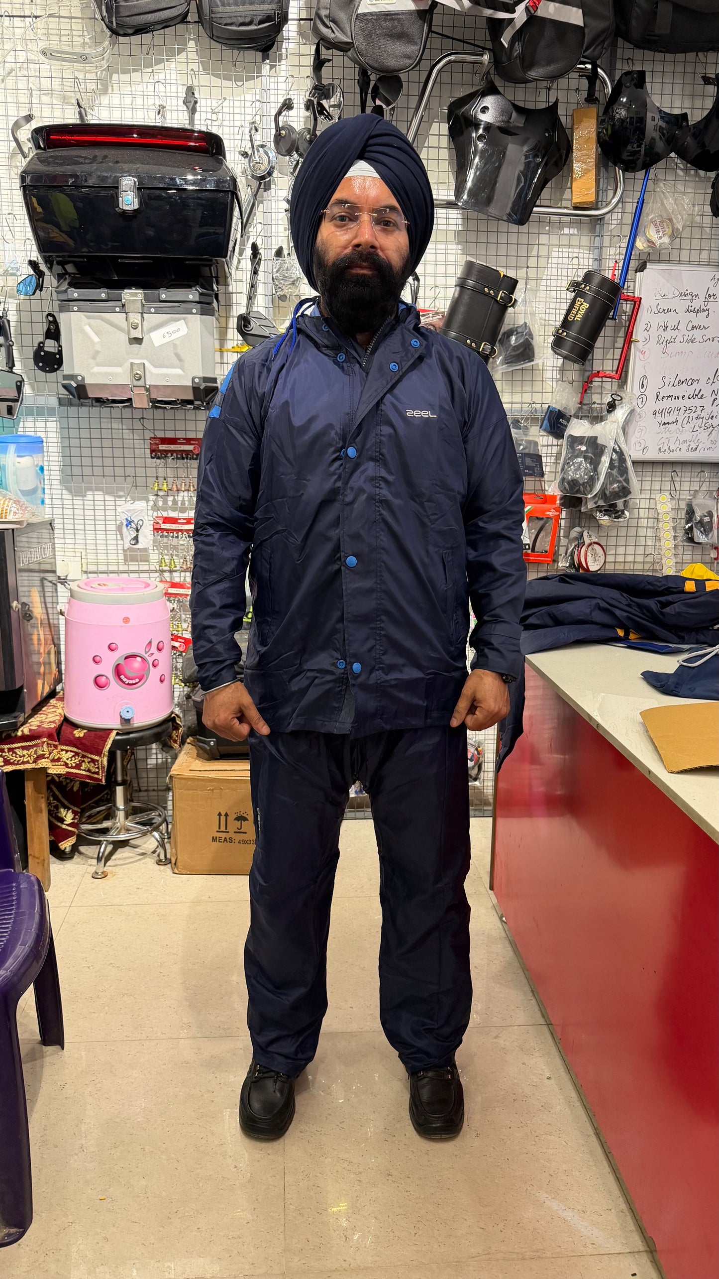 Double Layer Waterproof Raincoat for Bike Riders – Heavy-Duty Motorcycle Rain Suit | Blue-Yellow & Royal Blue-Blue | XL & XXL