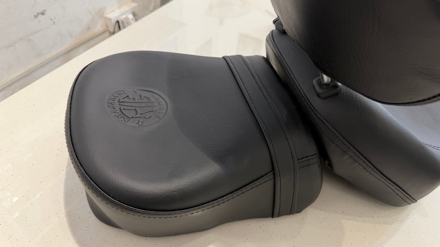 Bucket Seat for Motorcycle – Rider & Pillion Comfort Seat with Removable Backrest | Memory Foam Cushion