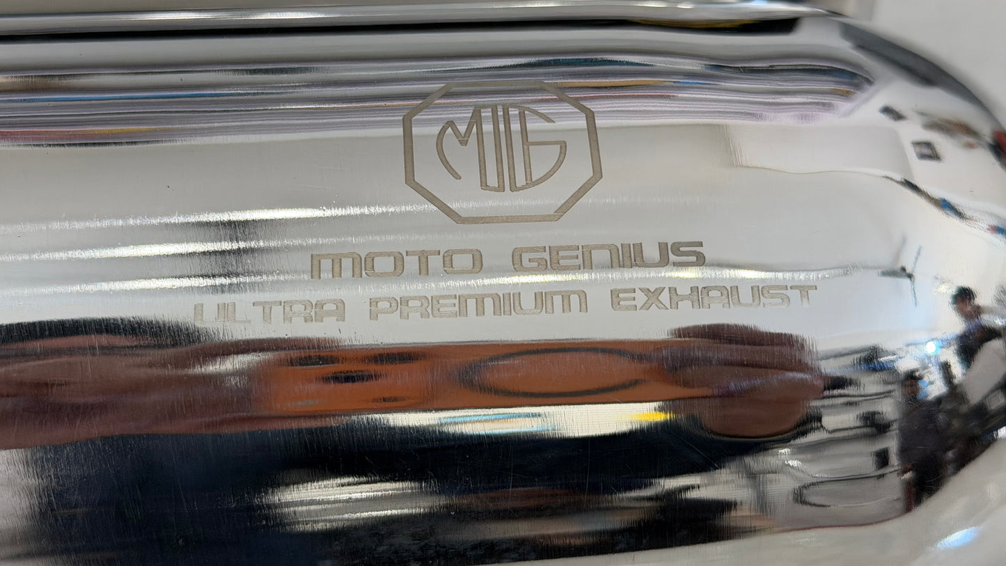 Tornado Stainless Steel Exhaust for Royal Enfield Super Meteor 650 – Deep Bass Sound | High-Performance Premium Exhaust