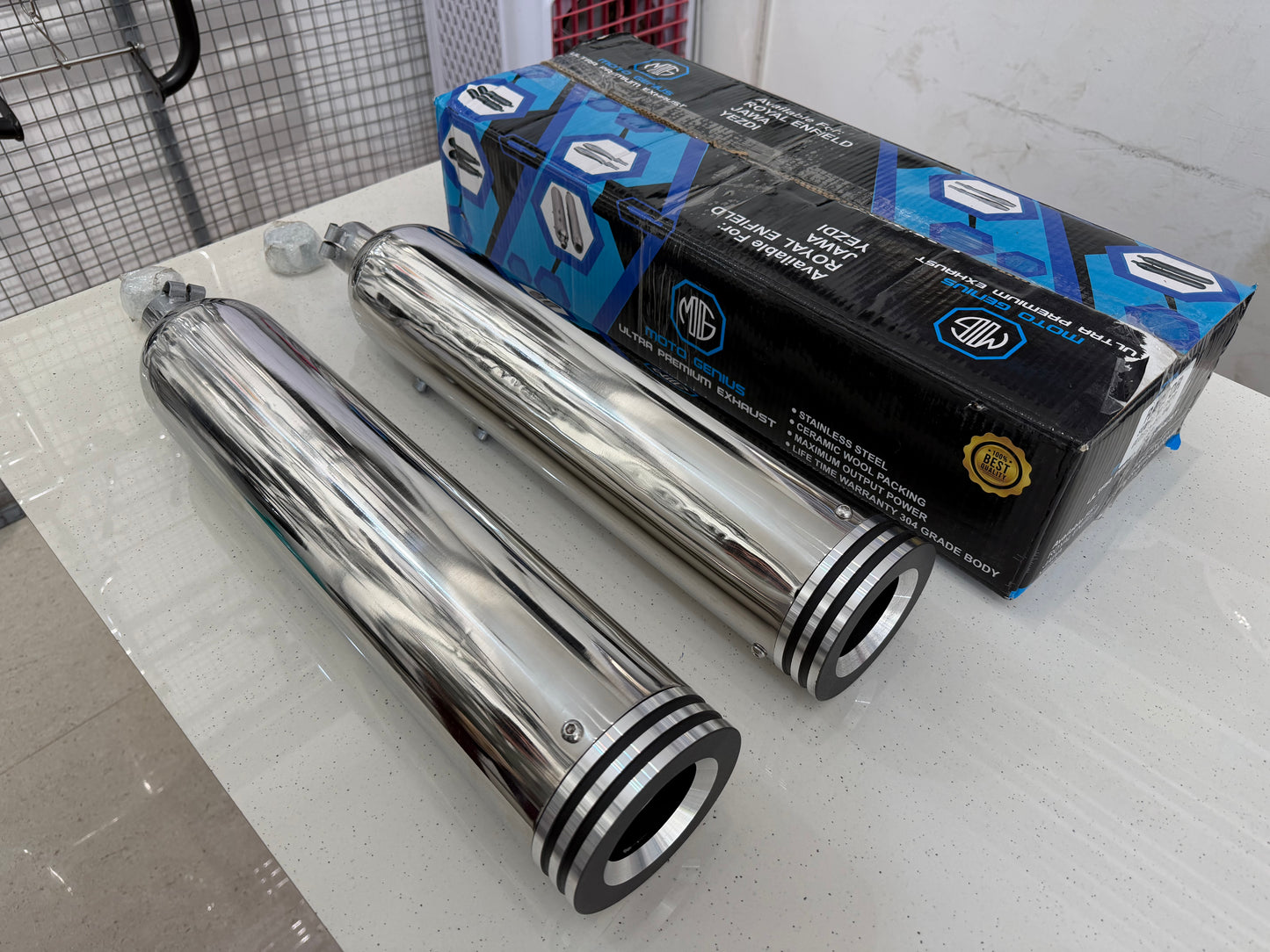 Raptor Stainless Steel Exhaust for Royal Enfield Super Meteor 650 – Deep Bass Sound | Premium Performance Exhaust