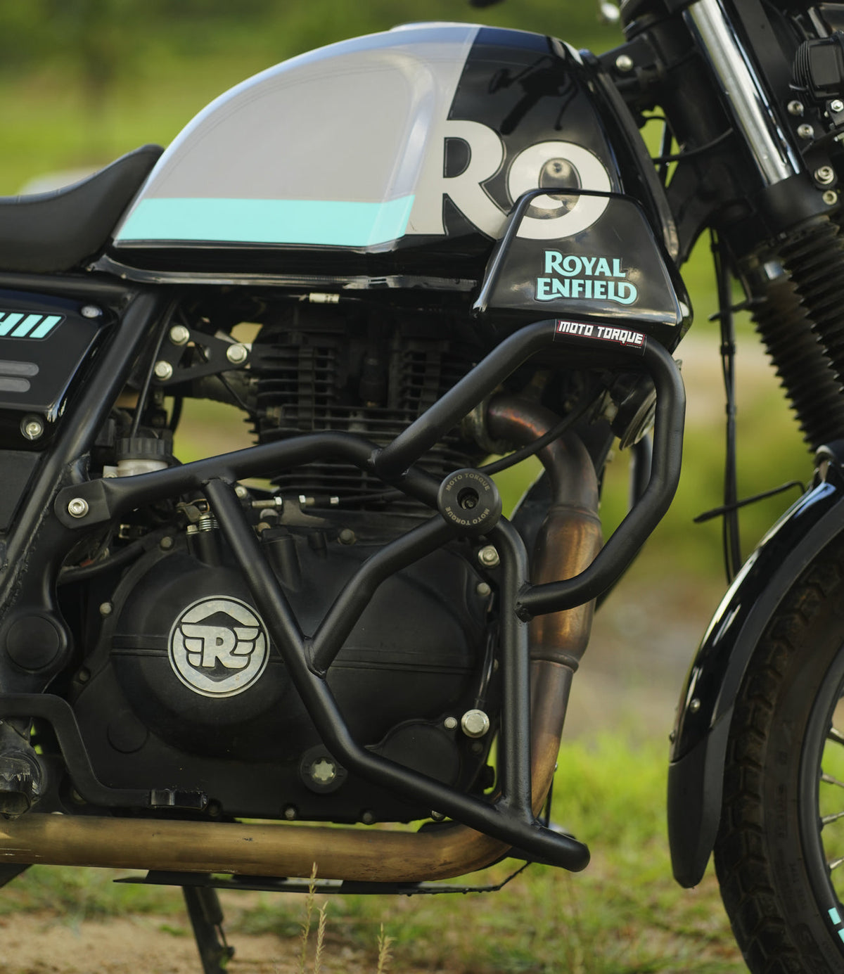 Moto Torque Crash Guard for Royal Enfield Himalayan 440 / Scram 440 – Heavy-Duty 25mm Mild Steel Guard with Nylon Sliders