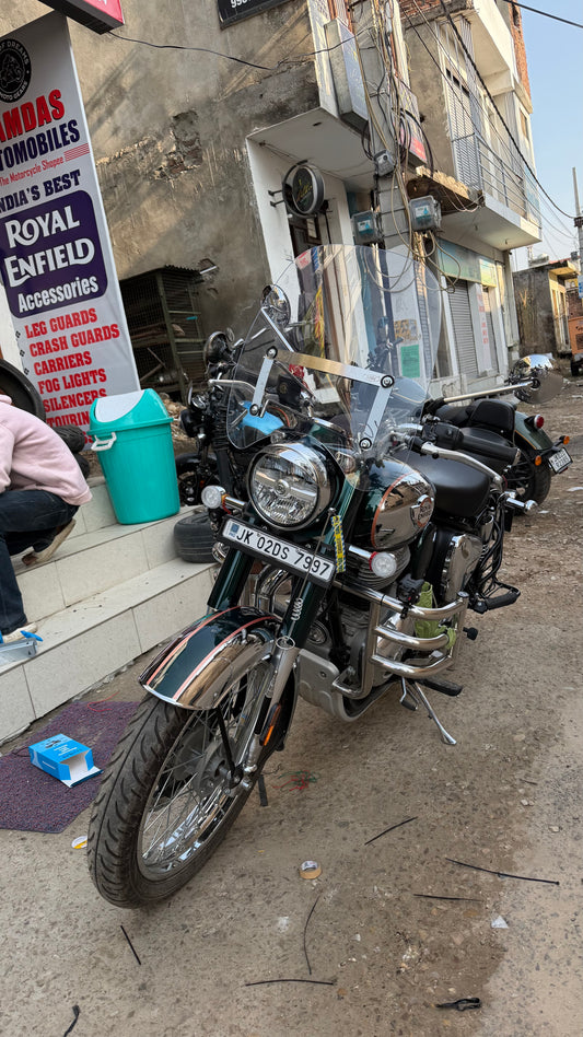 Long Windshield for Royal Enfield Reborn Classic & New Standard – Polycarbonate Touring Wind Screen