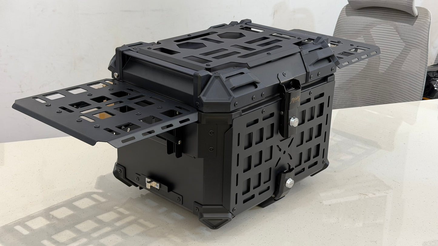 Aluminium Camping Top Box for Motorcycle – Rugged Touring Storage Box with Heavy-Duty Build