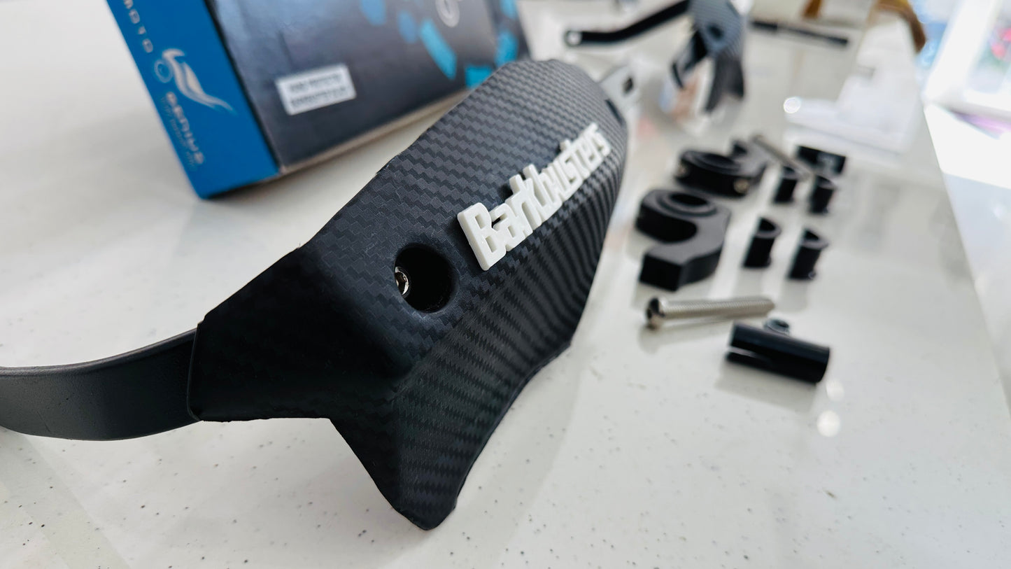 Universal Knuckle Guards for Motorcycles – Polycarbonate with Steel Shield | Heavy-Duty Protection (Black & White)