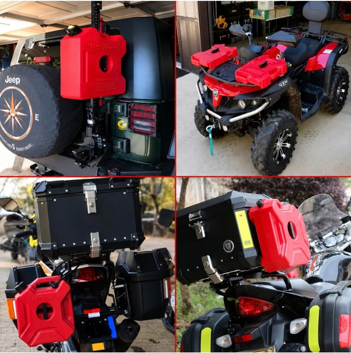 5 Litre Jerry Can for Petrol & Fuel Storage – Heavy Duty Fuel Can with Mount | Black & Red | Universal for Motorcycles & SUVs
