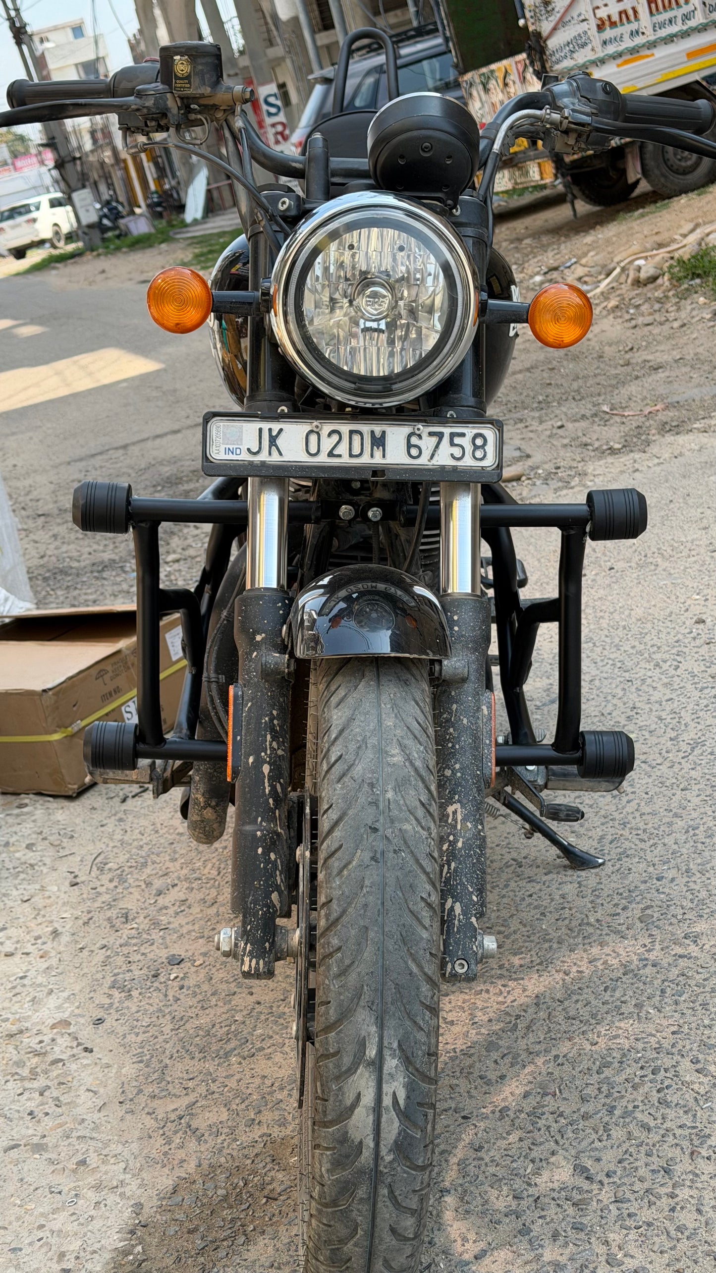 Crash Guard with Four Sliders for Royal Enfield Meteor 350 – Heavy-Duty Engine Protection