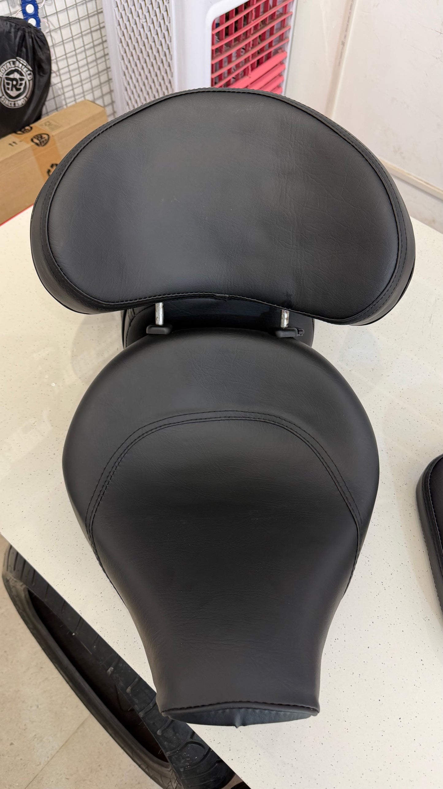 Bucket Seat for Motorcycle – Rider & Pillion Comfort Seat with Removable Backrest | Memory Foam Cushion