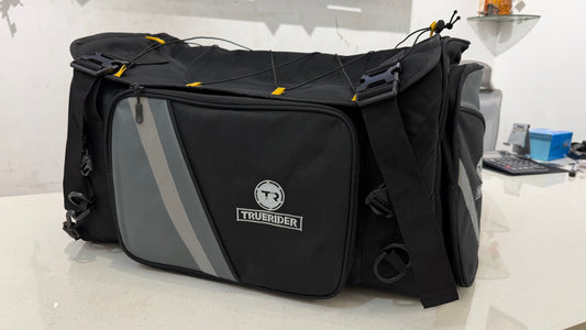 76L Motorcycle Tail Bag with Backpack Function – Dual Compartment Touring Luggage with Waterproof Cover