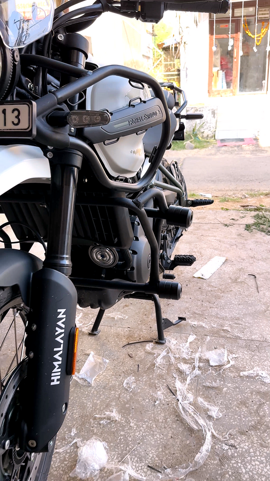 Heavy-Duty Crash Guard with 4 Sliders for Royal Enfield Himalayan 450 – Matt Black Engine Protection