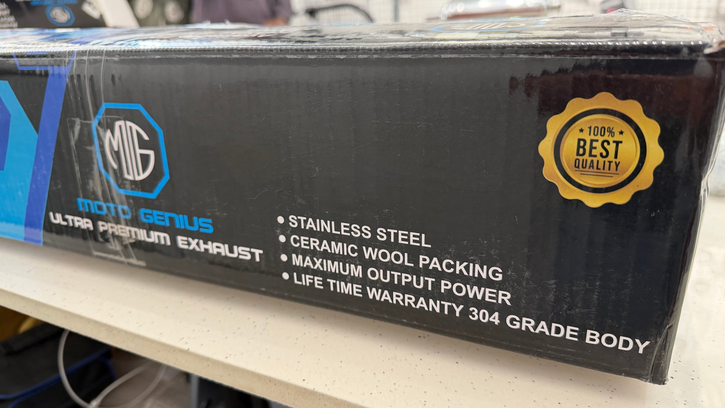 Tornado Stainless Steel Exhaust for Royal Enfield Super Meteor 650 – Deep Bass Sound | High-Performance Premium Exhaust