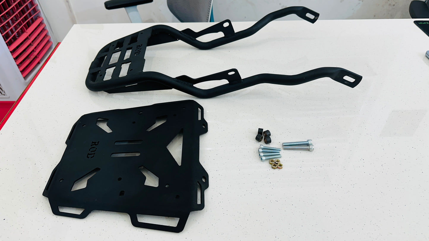 Heavy-Duty Carrier with Base Plate for Royal Enfield Classic Reborn & Standard 350 – Supports Up to 45L Top Box