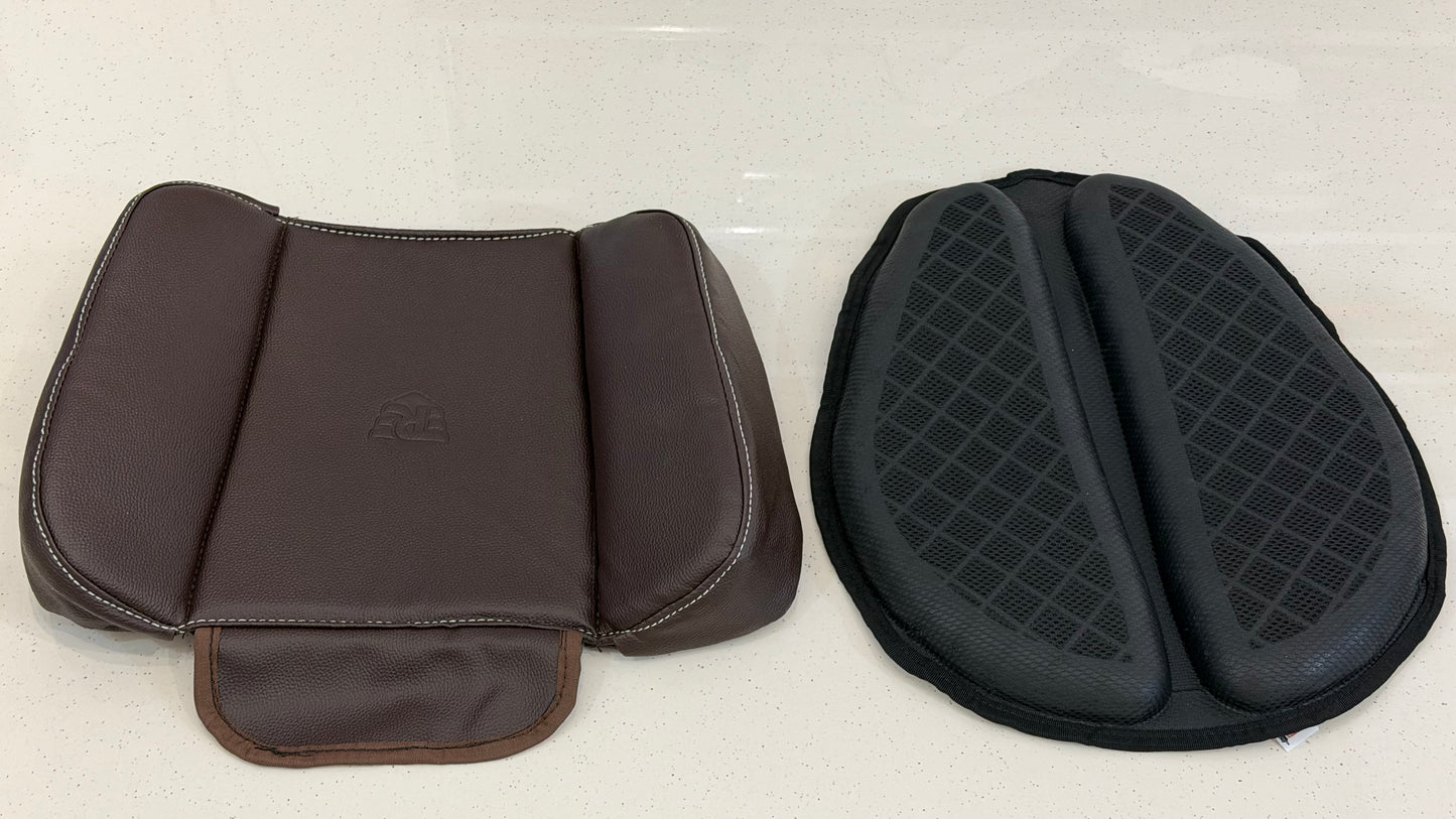 Rider Gel Seat & Pillion Wider Seat Combo – Comfort Seat Upgrade for Motorcycles (Black & Brown)