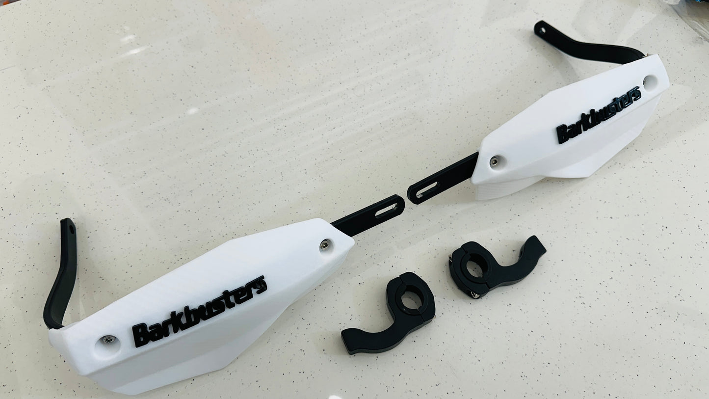 Universal Knuckle Guards for Motorcycles – Polycarbonate with Steel Shield | Heavy-Duty Protection (Black & White)