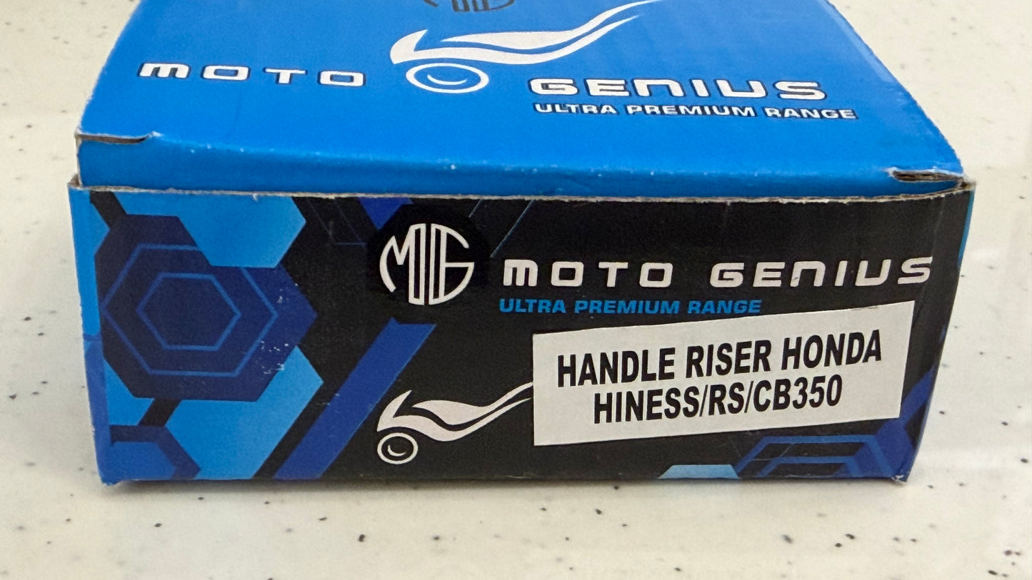 Moto Genius Heavy Duty Handlebar Riser for Honda H’ness CB350 & CB350RS – CNC Handle Bar Height Riser | Premium Touring Comfort Upgrade