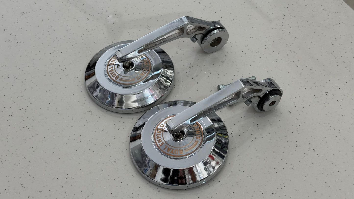 Royal Enfield Chrome Bar End Mirrors for All RE Bikes – Premium Finish & Wide Rear View