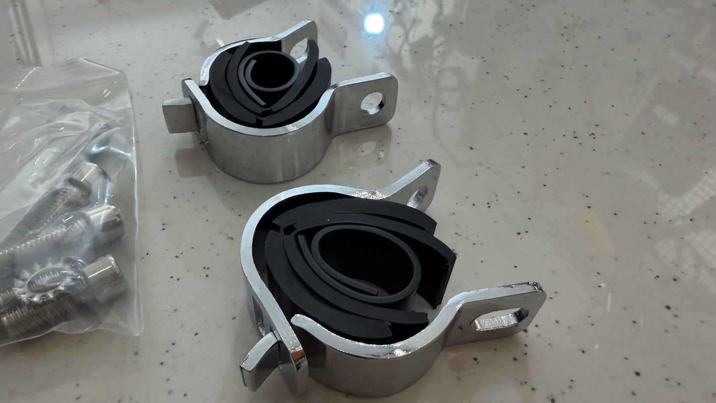 Waterproof Bluetooth Speakers for Motorcycles – Chrome Finish, Built-in FM Radio & Crystal Clear Sound