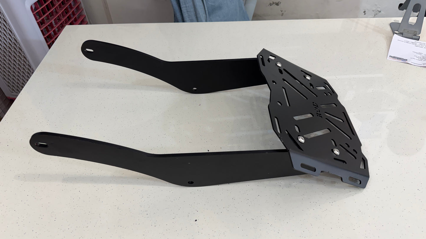 Heavy Duty Carrier with Base Plate for Royal Enfield Super Meteor 650 – Matte Black Touring Top Box Carrier