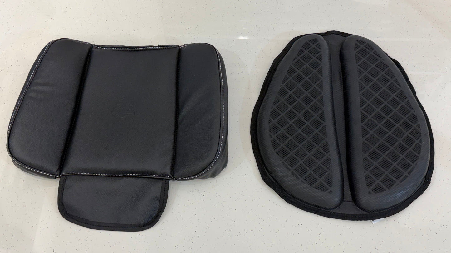 Rider Gel Seat & Pillion Wider Seat Combo – Comfort Seat Upgrade for Motorcycles (Black & Brown)