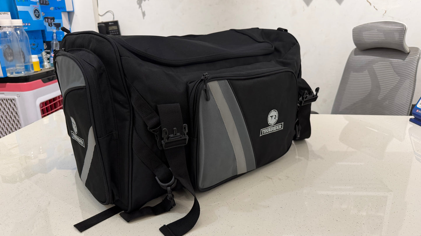 76L Motorcycle Tail Bag with Backpack Function – Dual Compartment Touring Luggage with Waterproof Cover
