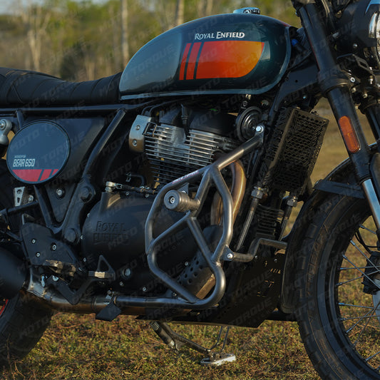Moto Torque Crash Guard for Royal Enfield Bear 650 – Heavy-Duty 25mm Mild Steel Guard with Nylon Sliders | Engine & Frame Protection