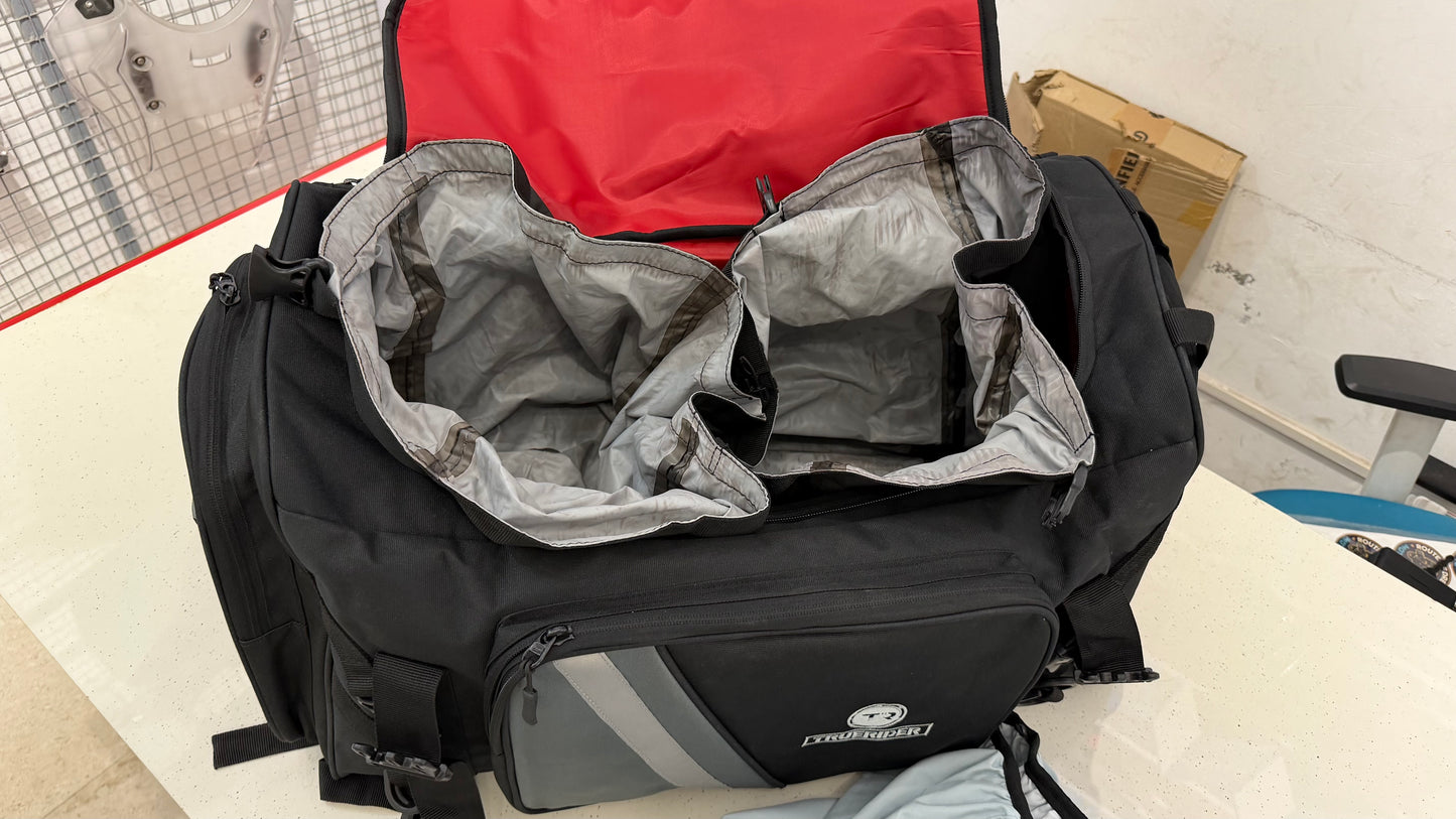 76L Motorcycle Tail Bag with Backpack Function – Dual Compartment Touring Luggage with Waterproof Cover