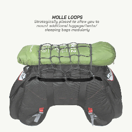 ViaTerra CLAW 72L 100% Waterproof Motorcycle Tail Bag – Universal Adventure Touring Tail Bag with Roll-Top Design