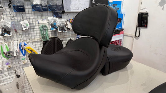 Bucket Seat for Royal Enfield Super Meteor 650 – Rider & Pillion Seat with Removable Backrest | Memory Foam Comfort