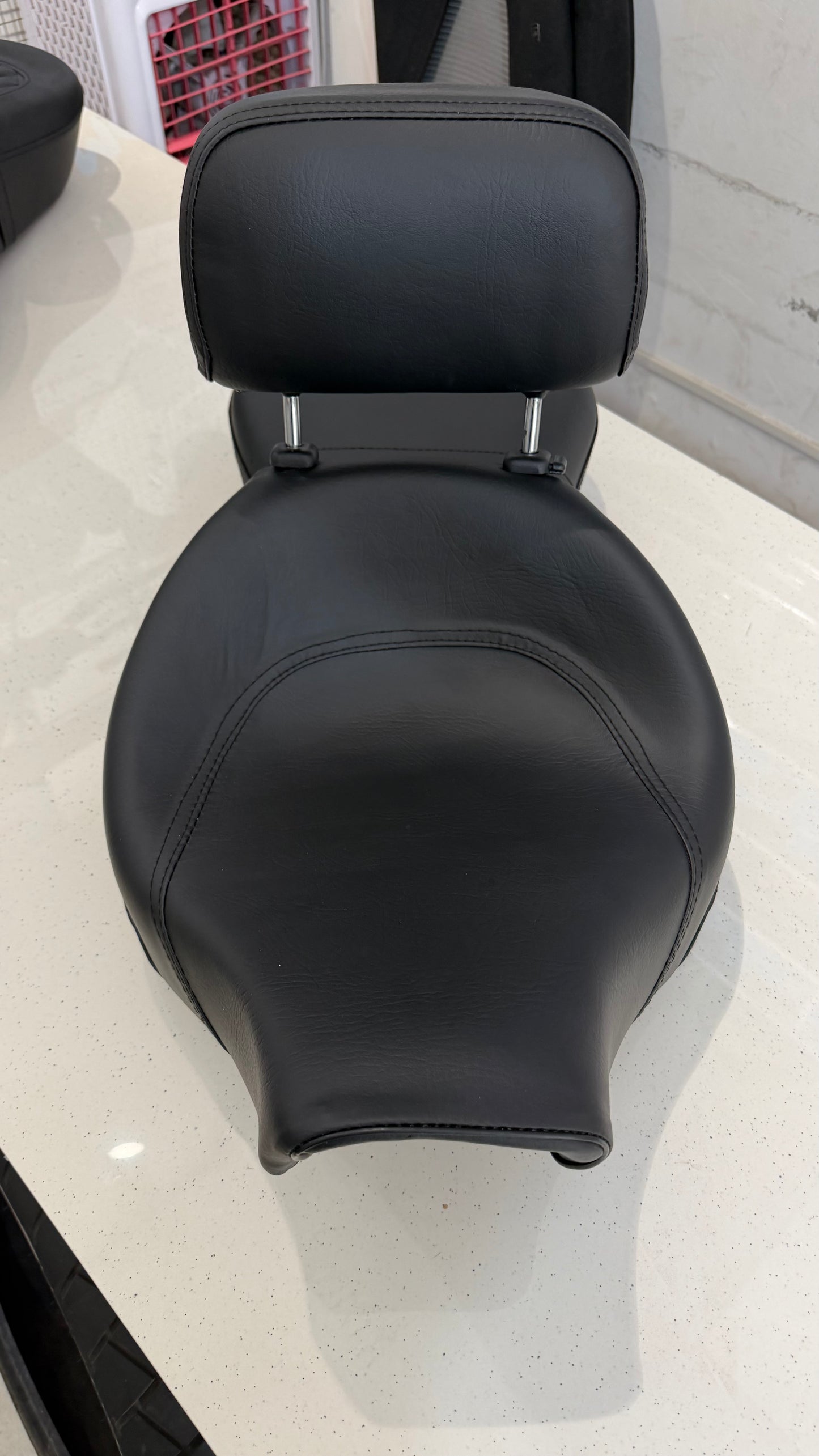 Bucket Seat for Royal Enfield Meteor 350 – Rider & Pillion Seat with Removable Backrest | Memory Foam | Plain & Diamond Cut