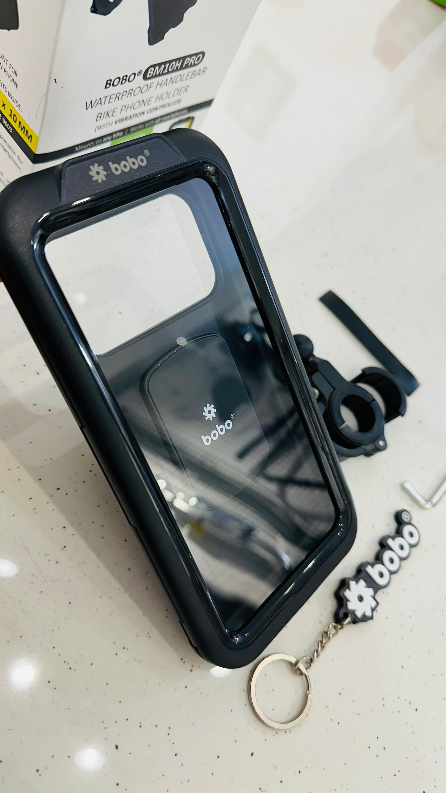 BOBO BM10H PRO Waterproof Bike Phone Holder – Handlebar Mount with Vibration Controller | 360° Rotation | Universal Fit