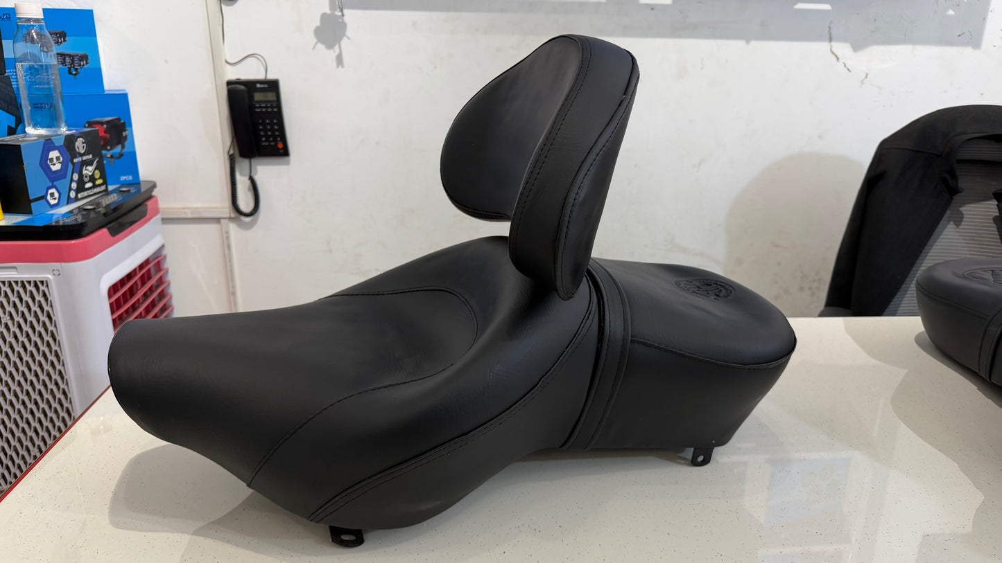 Bucket Seat for Royal Enfield New Standard 350 – Rider & Pillion Seat with Removable Backrest | Memory Foam Comfort