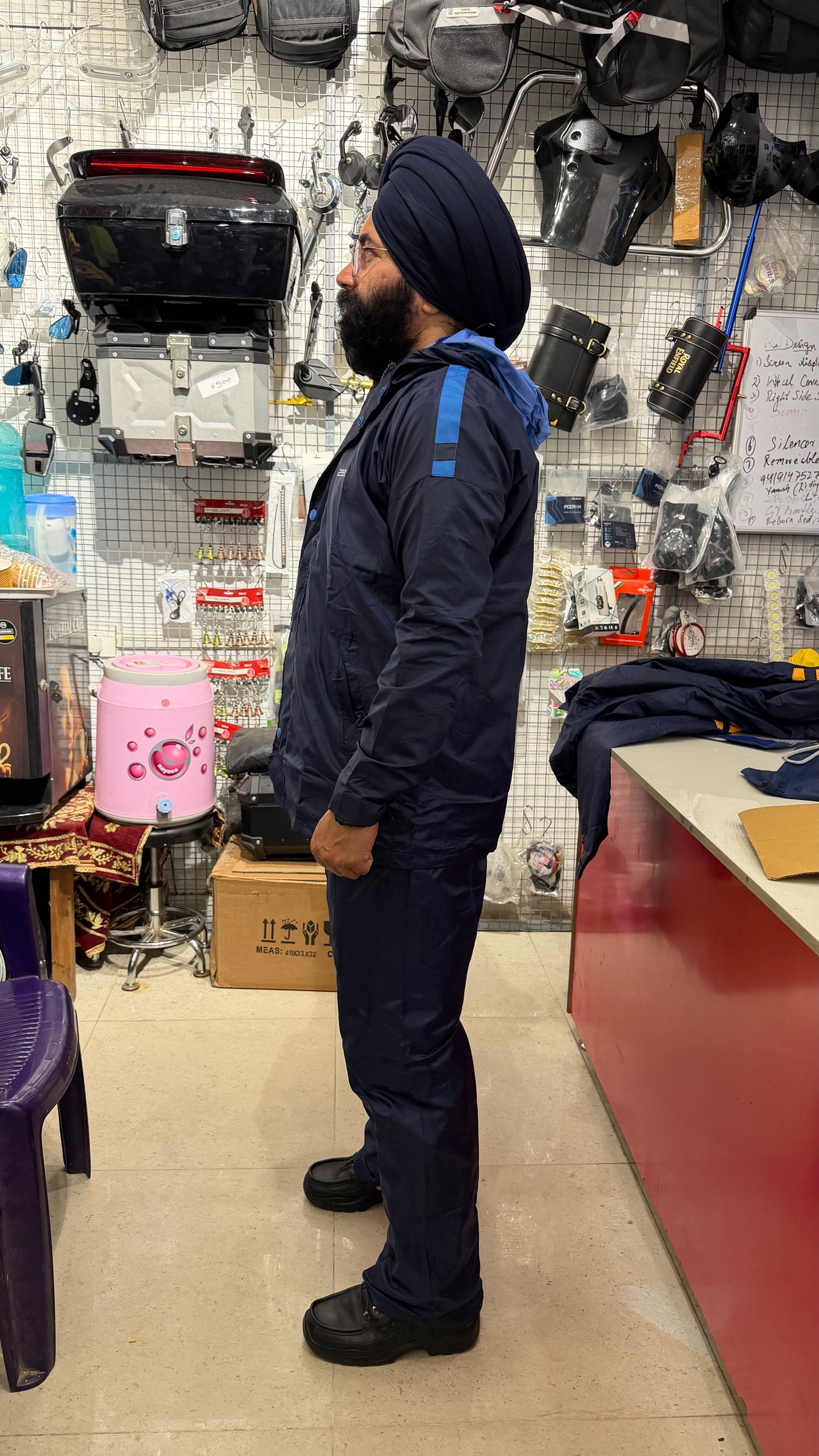 Double Layer Waterproof Raincoat for Bike Riders – Heavy-Duty Motorcycle Rain Suit | Blue-Yellow & Royal Blue-Blue | XL & XXL