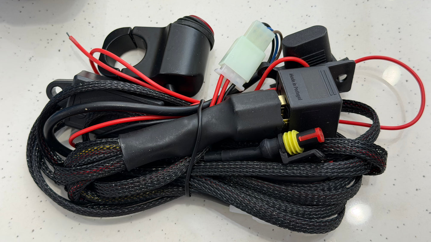 HJG 7 LED 140W Fog Lights with Wiring Harness – Ultra Bright Auxiliary Lights for Motorcycles