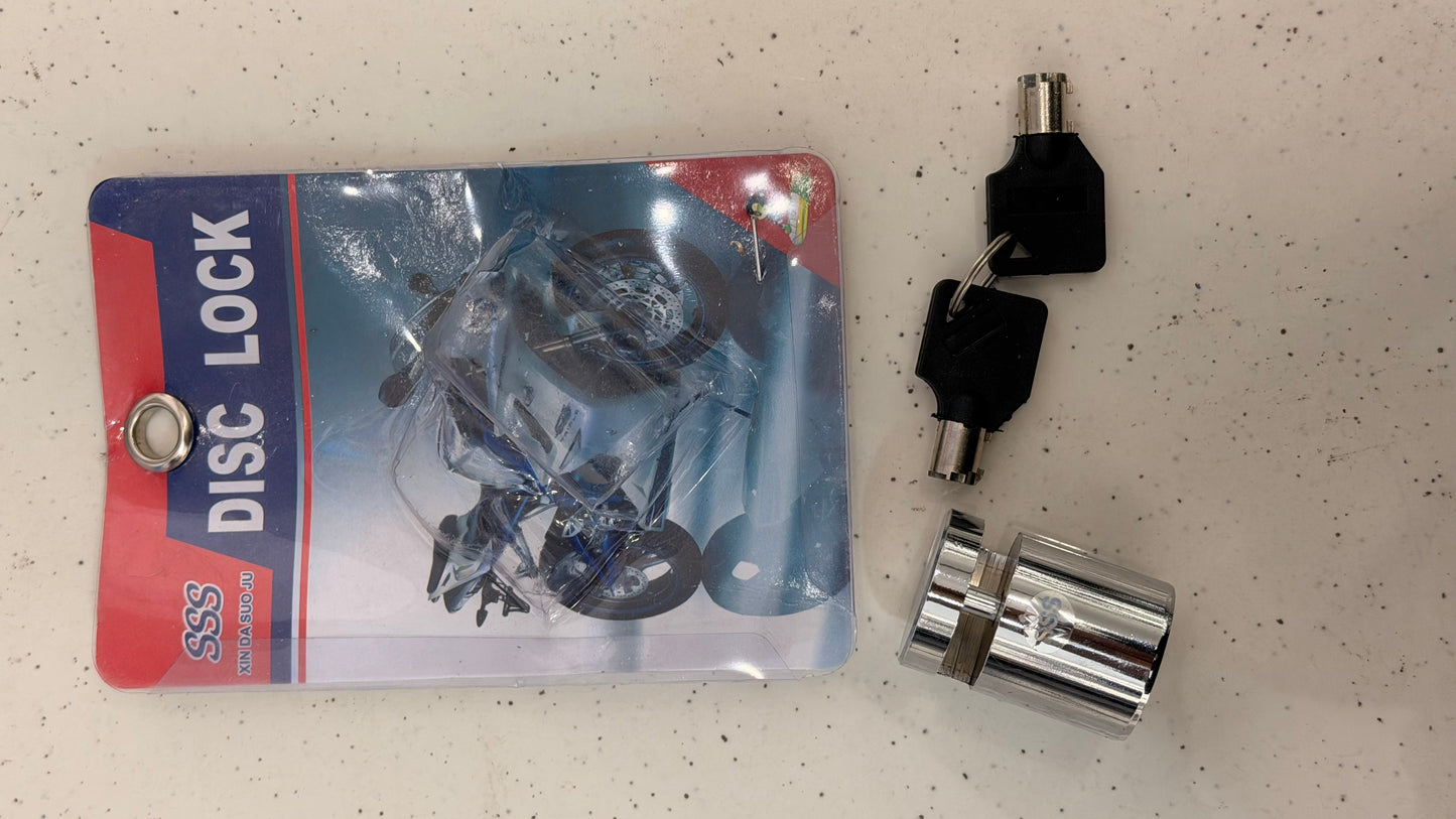 Titanium Disc Lock for Motorcycles – Heavy-Duty Anti-Theft Lock with 2 Keys